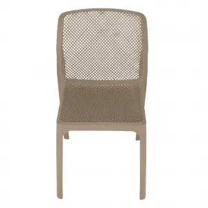 Stohovateľná stolička, sivohnedá taupe/plast, LARKA