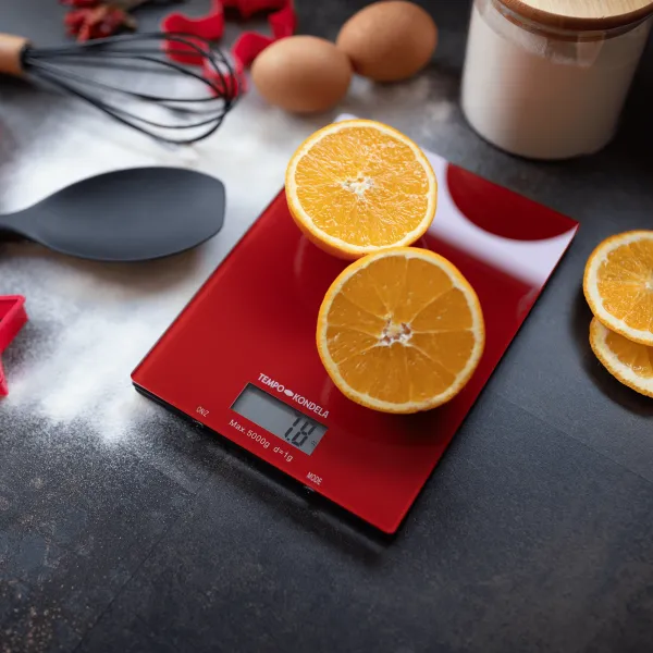 TEMPO-KONDELA BORIA, digitálna kuchynská váha, červená