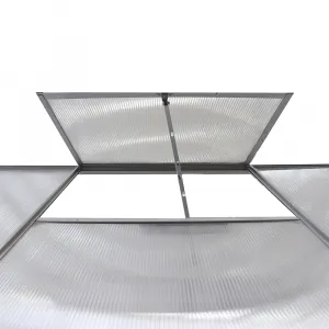 Záhradný skleník k stene, polykarbonát, 122x313x199 cm, MABON TYP 3