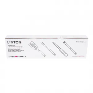 TEMPO-KONDELA LINTON, grilovacie náradie, set 4 ks, čierna/rose gold