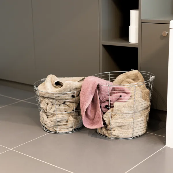 Okrúhle košíky, set 2 ks, strieborný kov, RUSLO