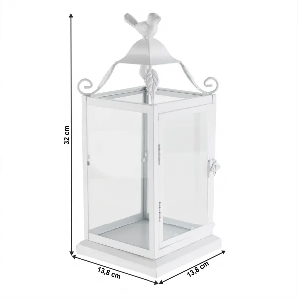 Lampáš, 32 cm, biela, kov, POGOL TYP 1