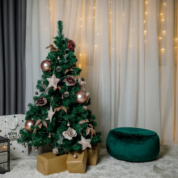 Vianočný stromček s kovovým stojanom, 120 cm, CHRISTMAS TYP 10