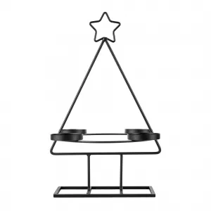 Adventný veniec, čierna, kov, BASIL