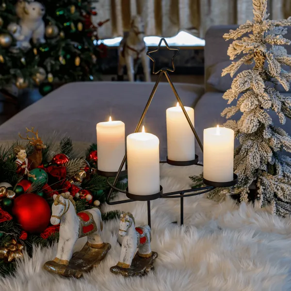 Adventný veniec, čierna, kov, BASIL