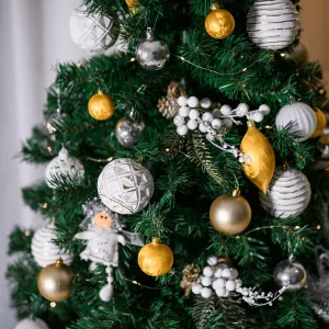 Vianočný stromček s kovovým stojanom, 160 cm, CHRISTMAS TYP 10