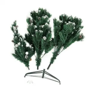 Vianočný stromček so šiškami, posnežený, 180 cm, CHRISTMAS TYP 4