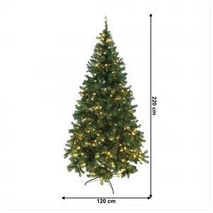 Vianočný stromček so svetielkami, zelená, 220 cm, LED450, CHRISTMAS TYP 5