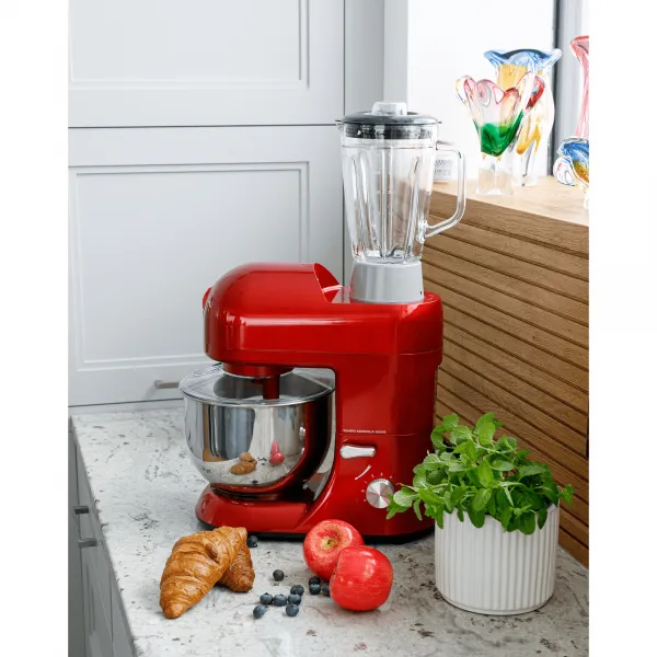 TEMPO-KONDELA KANTE, kuchynský robot, 1800 W, 5 l, červená/chróm