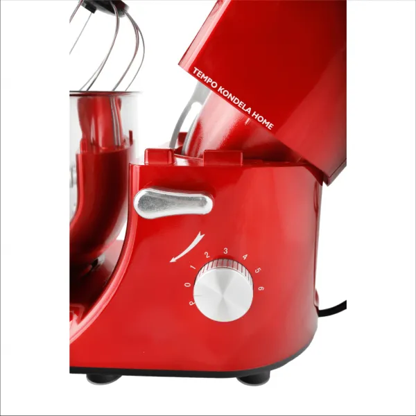 TEMPO-KONDELA KANTE, kuchynský robot, 1800 W, 5 l, červená/chróm