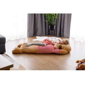 Plyšový psík, hnedá/červený pásik, 140cm, REXO typ 3