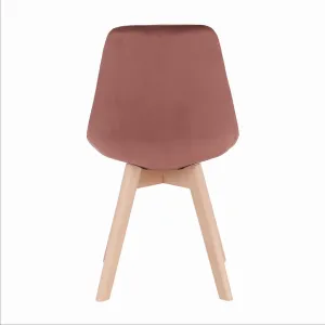 Stolička, ružová Velvet látka/buk, LORITA