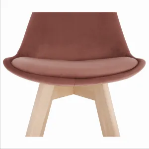 Stolička, ružová Velvet látka/buk, LORITA