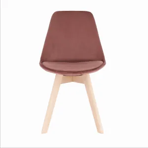 Stolička, ružová Velvet látka/buk, LORITA