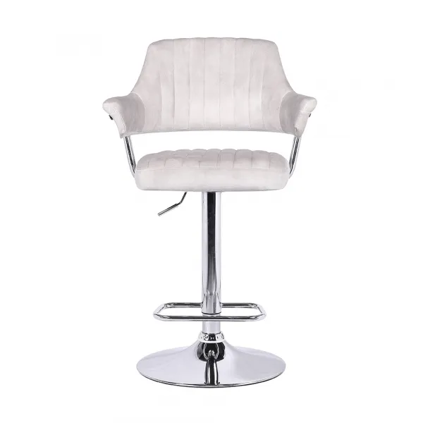 Barová stolička, béžová látka s efektom brúsenej kože, ACANTA