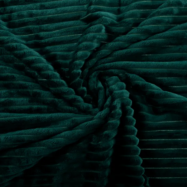 Plyšová pruhovaná deka, smaragdová, 160x200cm, TELAL