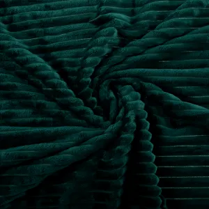 Plyšová pruhovaná deka, smaragdová, 160x200cm, TELAL