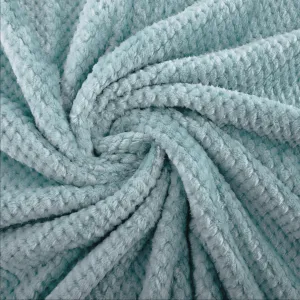 Plyšová kockovaná deka, neomint, 160x200cm, ENNIS