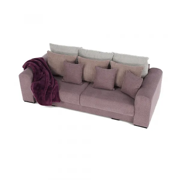 Extra priestranná pohovka, fialová/staroružová/béžová, GILEN BIG SOFA