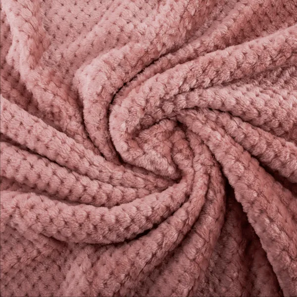 Plyšová kockovaná deka, ružová, 160x200cm, ENNIS