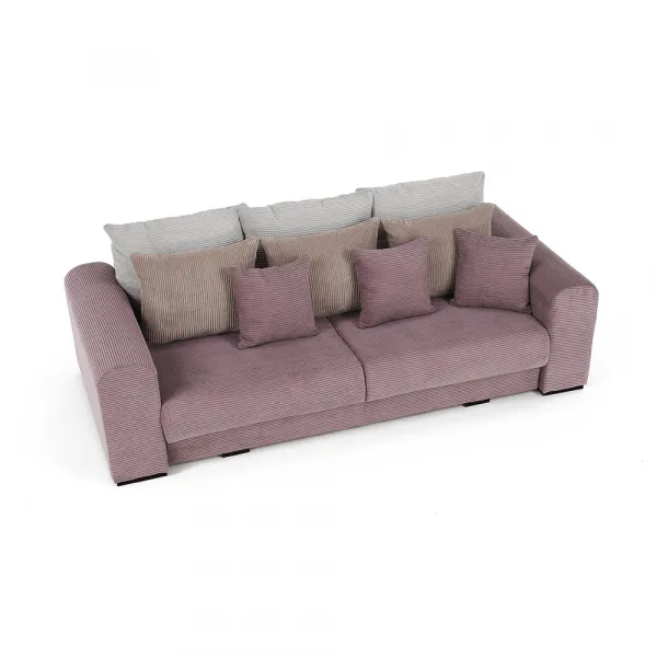 Extra priestranná pohovka, fialová/staroružová/béžová, GILEN BIG SOFA