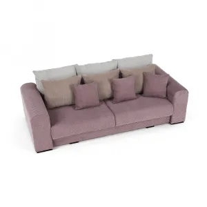 Extra priestranná pohovka, fialová/staroružová/béžová, GILEN BIG SOFA