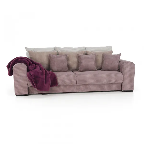 Extra priestranná pohovka, fialová/staroružová/béžová, GILEN BIG SOFA