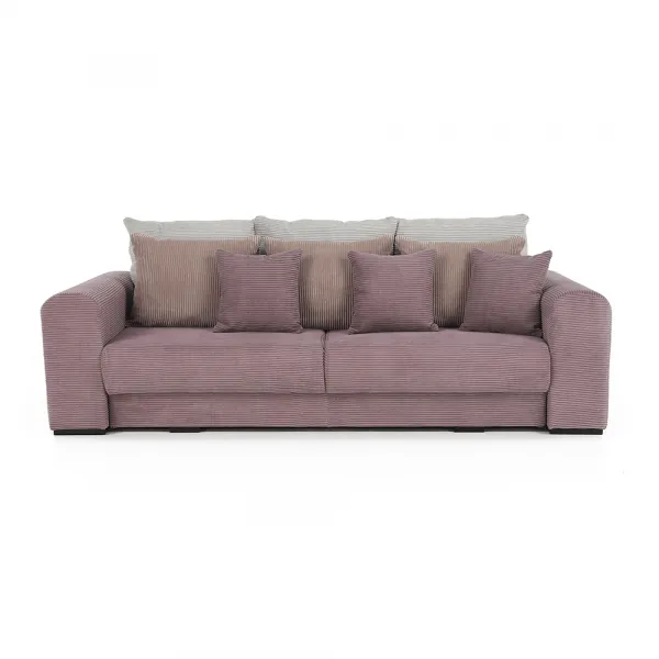 Extra priestranná pohovka, fialová/staroružová/béžová, GILEN BIG SOFA