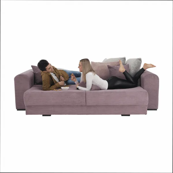 Extra priestranná pohovka, fialová/staroružová/béžová, GILEN BIG SOFA