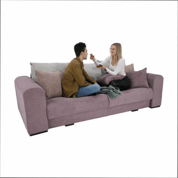 Extra priestranná pohovka, fialová/staroružová/béžová, GILEN BIG SOFA