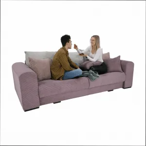 Extra priestranná pohovka, fialová/staroružová/béžová, GILEN BIG SOFA