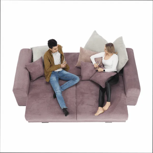 Extra priestranná pohovka, fialová/staroružová/béžová, GILEN BIG SOFA