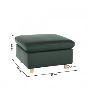 Celočalúnený taburet, koža/ekokoža olivovo zelená, LINSY