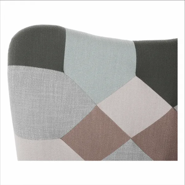 Hojdacie kreslo, zelená-biela patchwork/biela/buk, GERON