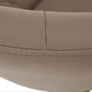 Otočné kreslo, sivohnedá TAUPE ekokoža, KONOR