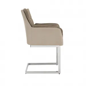 Jedálenská stolička, sivohnedá Taupe Velvet látka/látka, CHIMENA