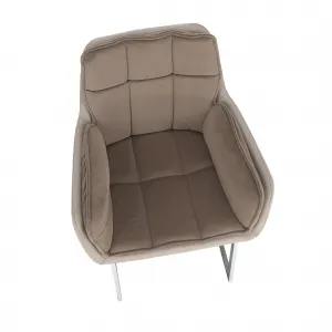 Jedálenská stolička, sivohnedá Taupe Velvet látka/látka, CHIMENA
