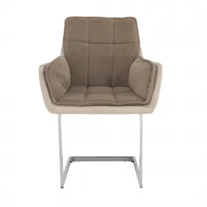 Jedálenská stolička, sivohnedá Taupe Velvet látka/látka, CHIMENA