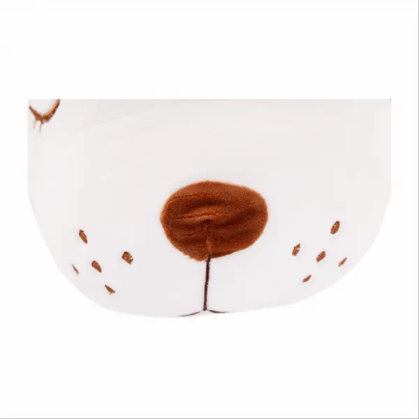 Plyšový psík, biela/hnedá/sivý pásik, 72cm, KINGO typ 1