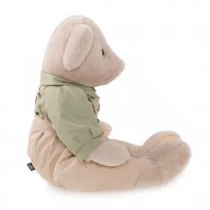 Plyšový medveď, smotanová/zelená, 65cm, MADEN BOY TYP2