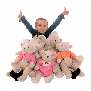 Plyšový medveď, smotanová/modrá, 65cm, MADEN BOY TYP2