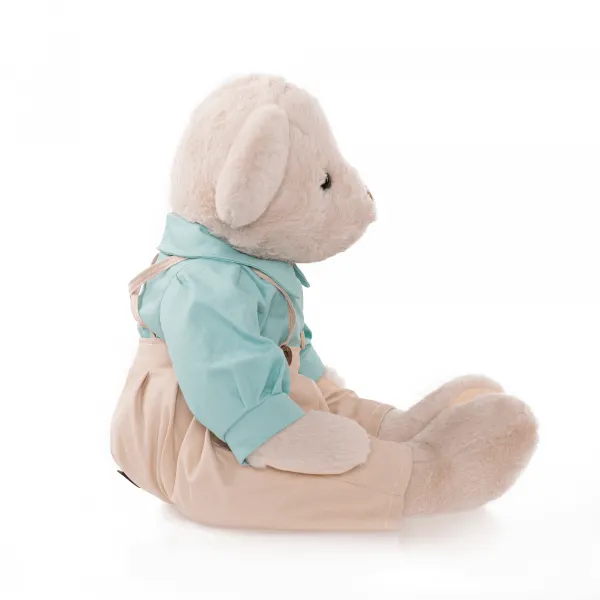 Plyšový medveď, smotanová/modrá, 65cm, MADEN BOY TYP2