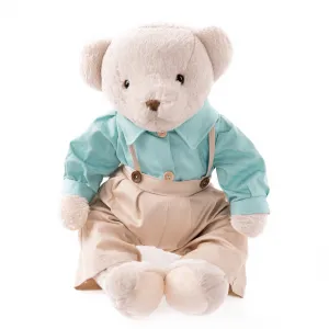 Plyšový medveď, smotanová/modrá, 65cm, MADEN BOY TYP2