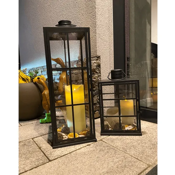 Lampáš-svietnik, 56,5 cm, čierna, ELIJAR TYP 3