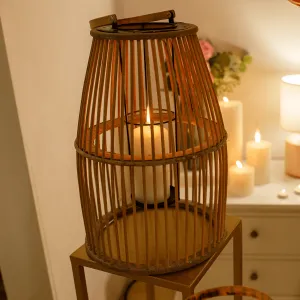 Lampáš-svietnik, 34,5 cm, prírodný bambus, MILES TYP 1