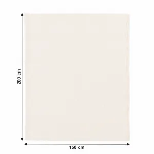 Obojstranná baránková deka, béžová/biela/vzor, 150x200, AVANTI