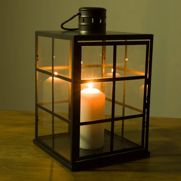 Lampáš-svietnik, 32,5 cm, čierna, ELIJAR TYP 1