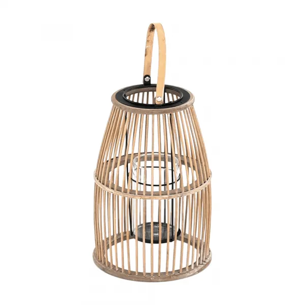 Lampáš-svietnik, 34,5 cm, prírodný bambus, MILES TYP 1