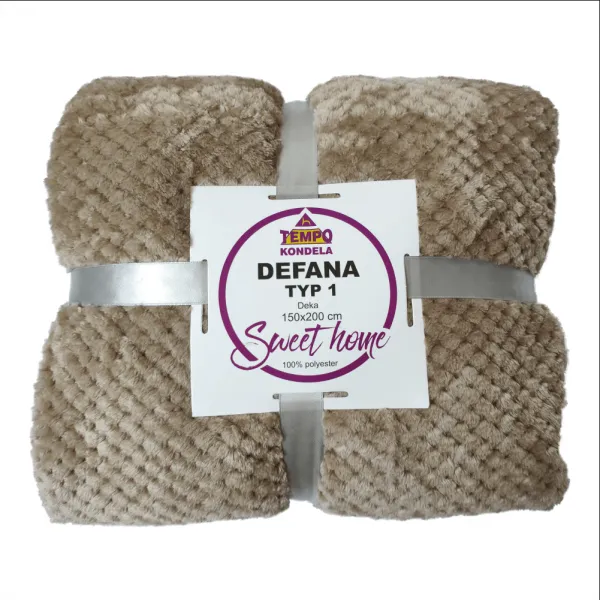 Obojstranná deka, svetlohnedá, 150x200, DEFANA TYP 1