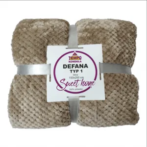 Obojstranná deka, svetlohnedá, 150x200, DEFANA TYP 1